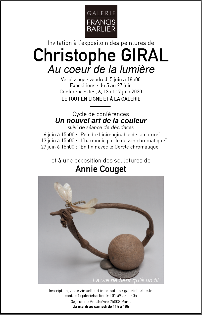 invitation Christophe Giral et Annie Couget Galerie Francis Barlier 2